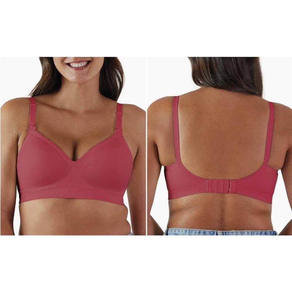 NWT Bravado M Plunge Wireless Maternity/Nursing Bra Pink 112603